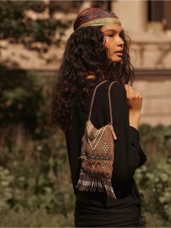Free People Handbags - NWT Free People Bella Beaded Fringe Bag Pixie Dust Festival Boho Crossbody